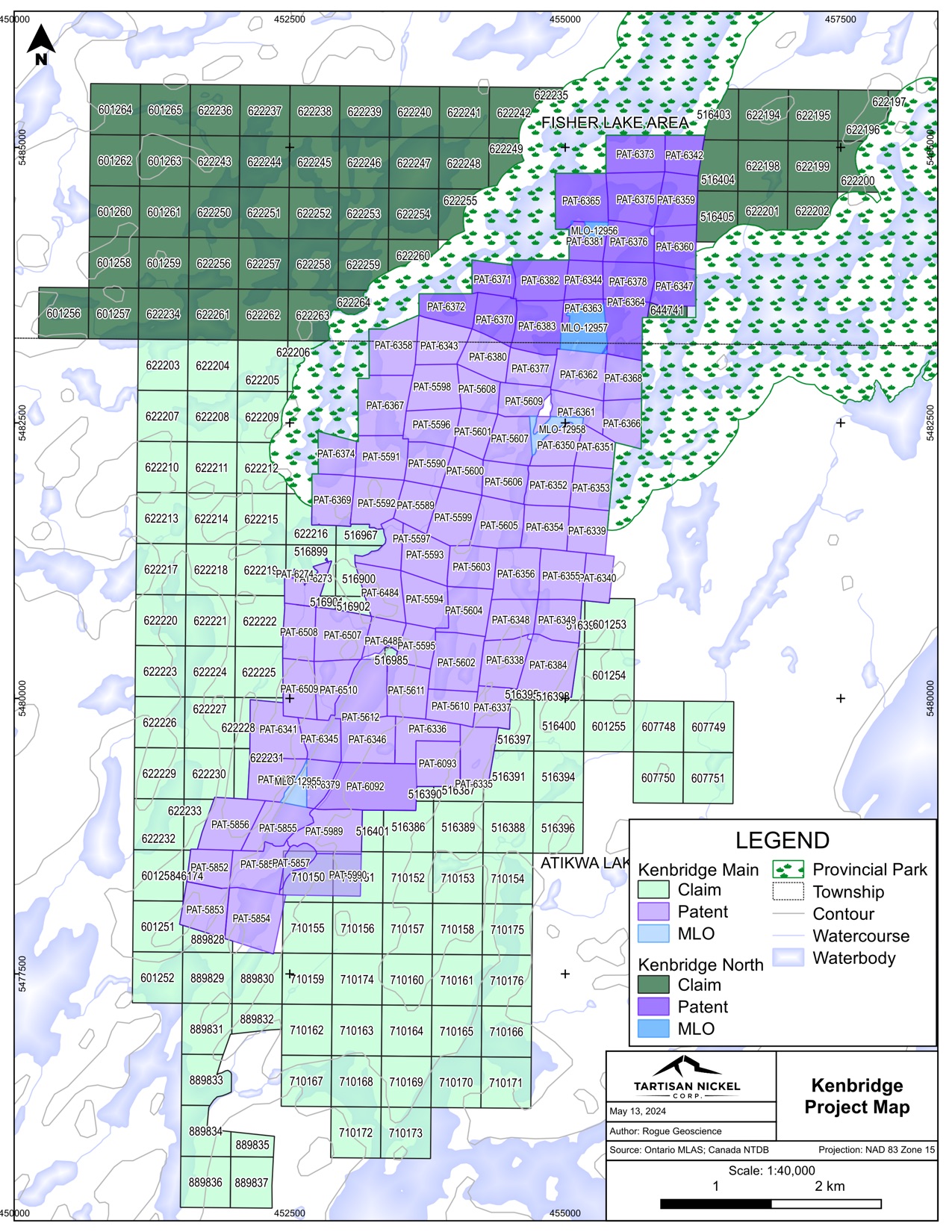 Tartisan Nickel Kenbridge Project Map 2024