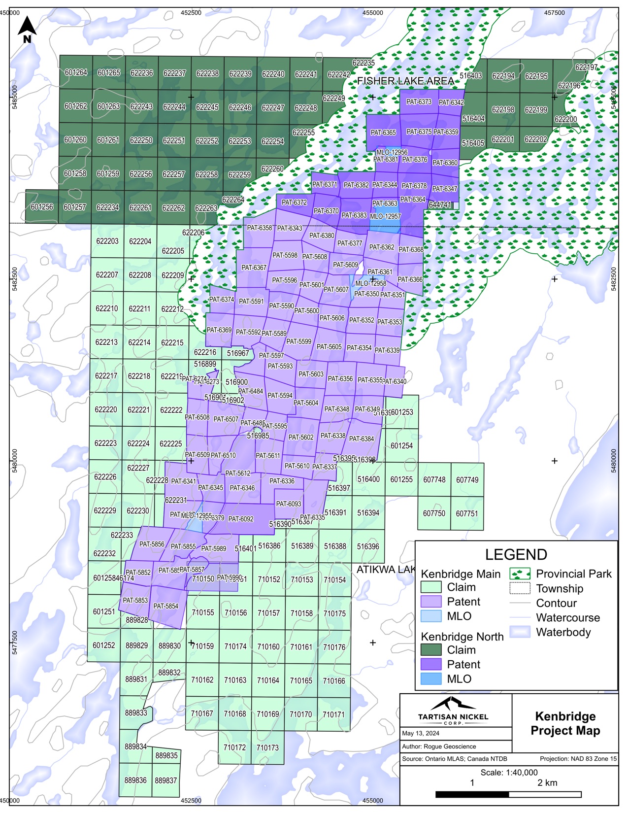 Tartisan Nickel Kenbridge Project Map 2024